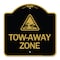 Signmission Designer Series Tow-Away Zone W/ Graphic, Black & Gold Aluminum Sign, 18" x 18", BG-1818-24411 A-DES-BG-1818-24411 - alternate 1